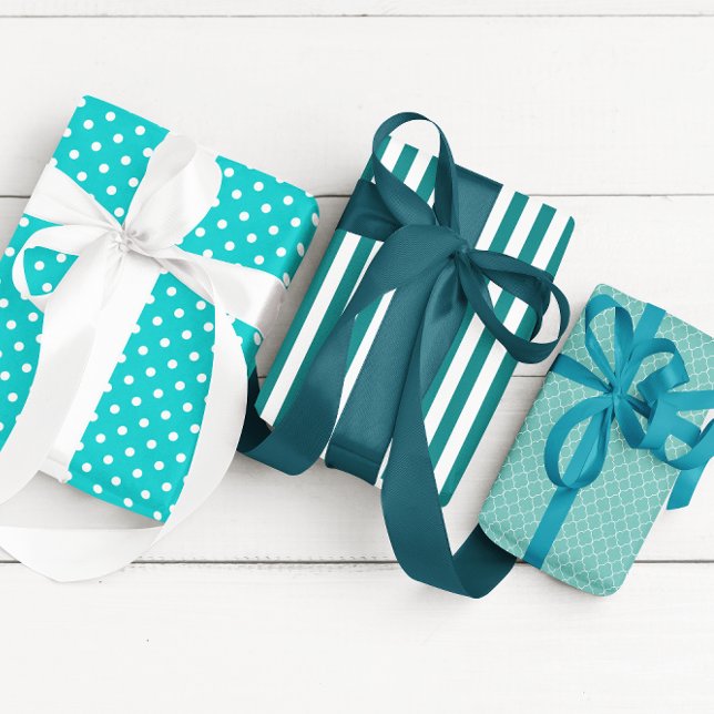 Feuille De Papier Cadeau Modèle turquoise (Créateur téléchargé)