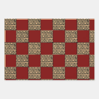 Feuille De Papier Cadeau Modern Checkerboard Geometric pattern 