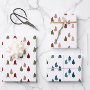 Feuille De Papier Cadeau Moderne Chic Arbre de Noël Parties scintillant col