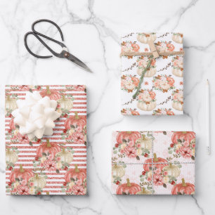 Feuille De Papier Cadeau Moderne Cute Petit Citrouille Baby shower d'annive