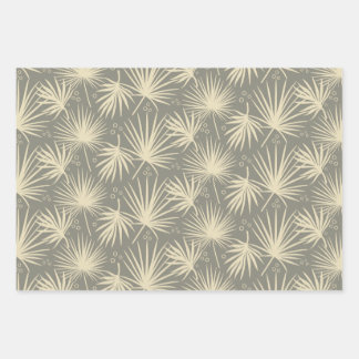Feuille De Papier Cadeau Moderne élégant Tropical Palm Leaf Rose bleu gris