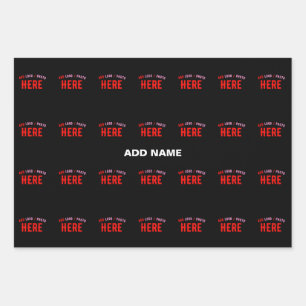 FEUILLE DE PAPIER CADEAU MODERNE ET MODERNE PERSONNALISABLE NOIR VÉRIFIÉ