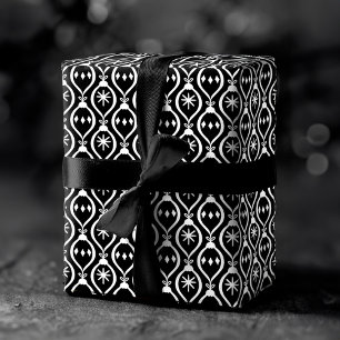 Feuille De Papier Cadeau Moderne tendance Retro Black Holiday Ornament Moti