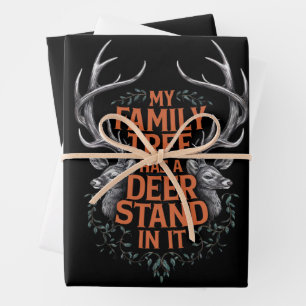 Feuille De Papier Cadeau Mon Arbre Familial A Un Deer Stand Dans La Chasse