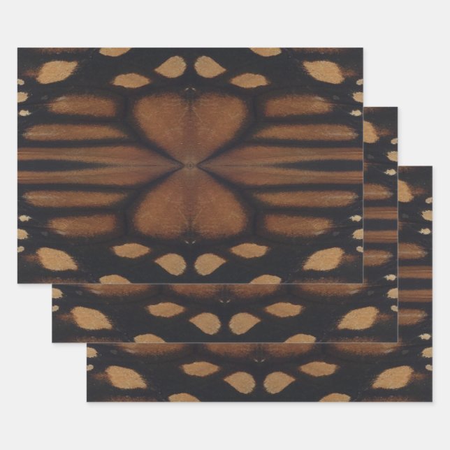 Feuille De Papier Cadeau Monarch Butterfly Wing Motif (Lot)