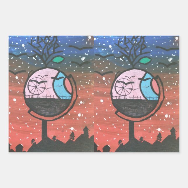 Feuille De Papier Cadeau Monde magique (Devant)