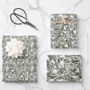 Feuille De Papier Cadeau Monotone Cottagecore whimore floral
