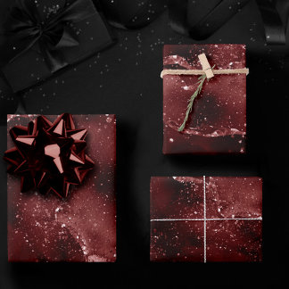 Feuille De Papier Cadeau Moody Agate | Henné sang rouge grenat bijou ton
