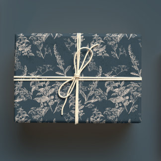 Feuille De Papier Cadeau Moody & Romantic Dark Fleur sauvage