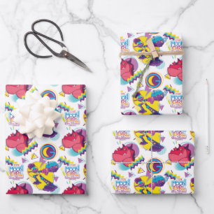 Feuille De Papier Cadeau Moon Girl et le diable Dinosaur Memphis Motif de l
