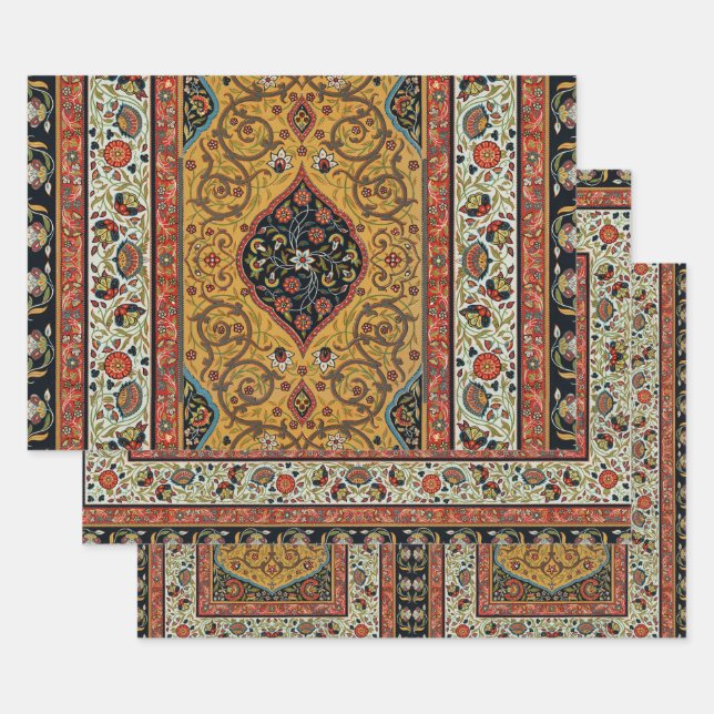 Feuille De Papier Cadeau Moquette Perse antique Design élégant (Lot)
