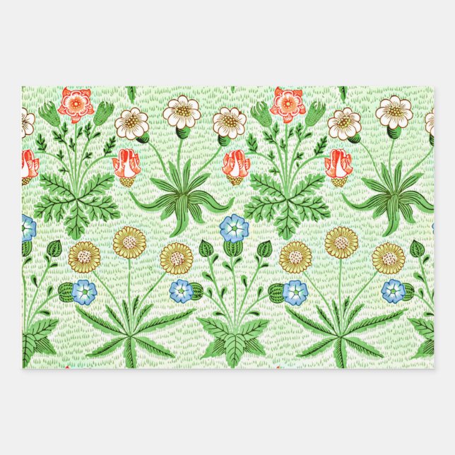 Feuille De Papier Cadeau Morris : Trois motifs : Malfre bleu, Fruit, Souris (Devant 3)