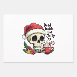 Feuille De Papier Cadeau Mort à l'intérieur mais Jolly AF Hot Cacoa Latte X