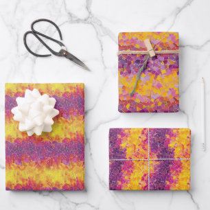 Feuille De Papier Cadeau Mosaïque de verre coloré inspirée du coucher de so