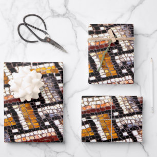 Feuille De Papier Cadeau Mosaïque romaine tonique d'automne