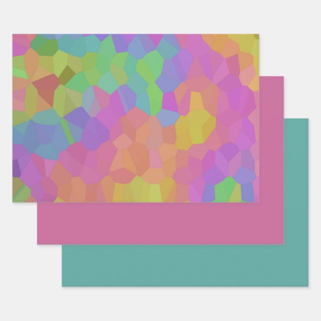 Feuille De Papier Cadeau Mosaïques à l'huile arc-en-ciel (Lot)