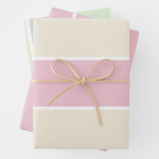Feuille De Papier Cadeau Motif à rayures verticales de couleur douce