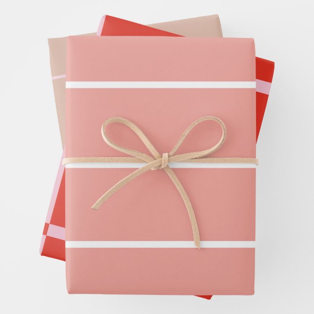 Feuille De Papier Cadeau Motif à rayures verticales de couleur douce (En situation)