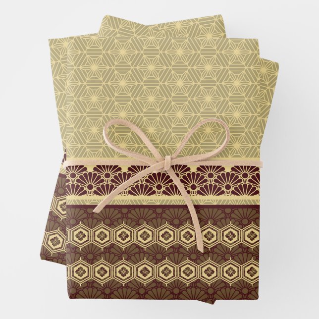 Feuille De Papier Cadeau Motif à thème japonais (En situation)