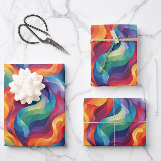 Feuille De Papier Cadeau motif abstrait cool (Recto)