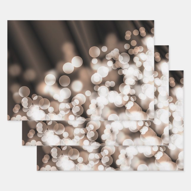 Feuille De Papier Cadeau Motif Abstrait de Bokeh (Lot)