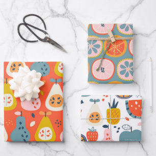 Feuille De Papier Cadeau Motif Abstrait en bleu et rouge