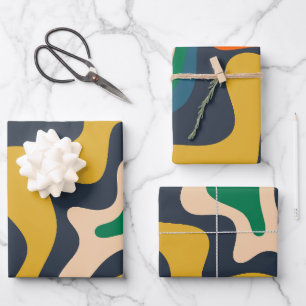 Feuille De Papier Cadeau Motif Abstrait Retro Liquid Swirl