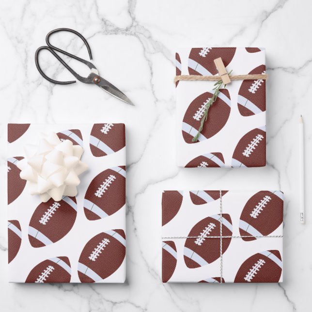 Feuille De Papier Cadeau Motif américain de football Gridiron Ball (Recto)