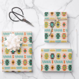 Feuille De Papier Cadeau Motif amérindien Navajo