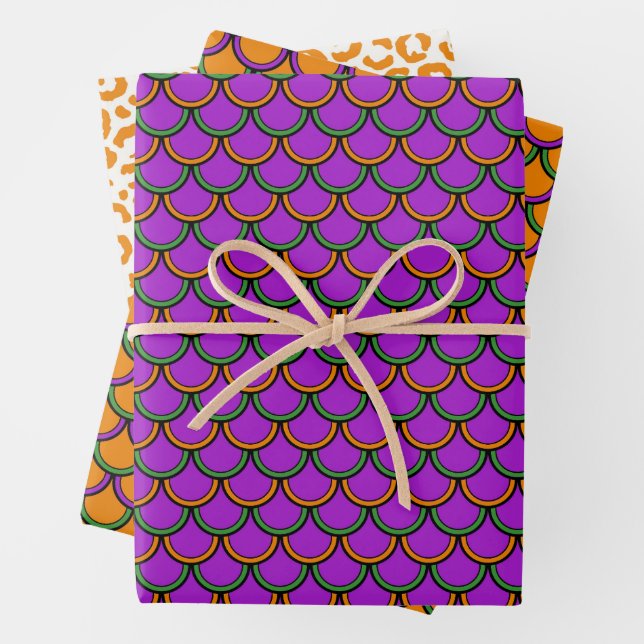 Feuille De Papier Cadeau Motif animal d'Halloween (En situation)