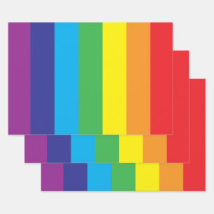 Feuille De Papier Cadeau Motif arc-en-ciel Lgbt