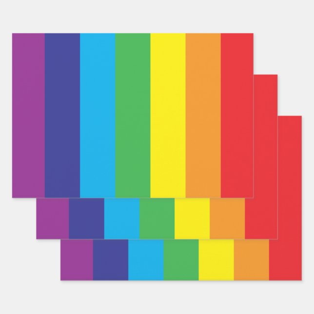 Feuille De Papier Cadeau Motif arc-en-ciel Lgbt (Lot)