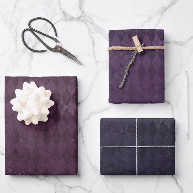 Feuille De Papier Cadeau Motif arlequin en détresse (Recto)