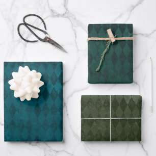 Feuille De Papier Cadeau Motif arlequin en détresse