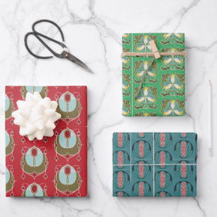 Feuille De Papier Cadeau Motif Art nouveau