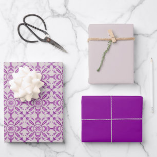 Feuille De Papier Cadeau Motif artistique de fleur d'orchidée violette abst