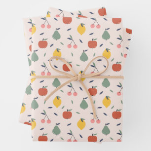 Feuille De Papier Cadeau Motif aux fruits mignons
