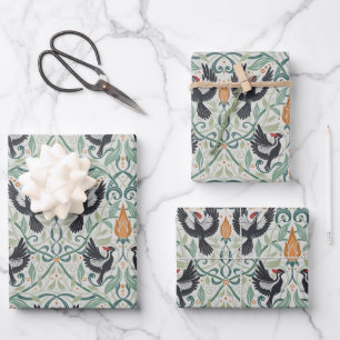 Feuille De Papier Cadeau Motif avec pic-blanc à bec ivoire