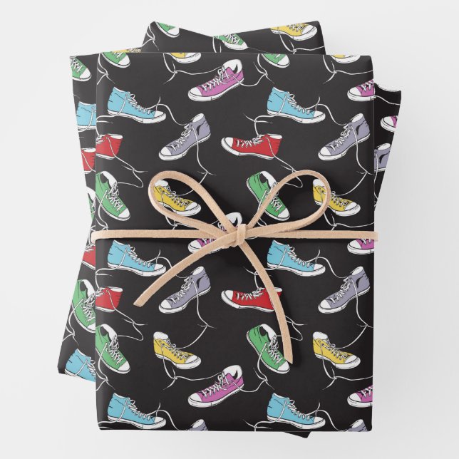 Feuille De Papier Cadeau Motif basket (En situation)