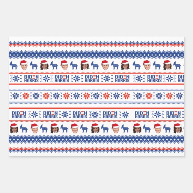 FEUILLE DE PAPIER CADEAU MOTIF BIDEN HARRIS 2020 (Devant)