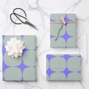 Feuille De Papier Cadeau Motif bleu mauve moderne simple du milieu du sièc