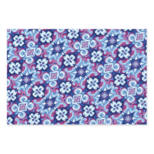 Motif bleu mauve, saphir et poudre
