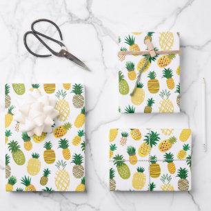 Feuille De Papier Cadeau Motif branché à l'ananas