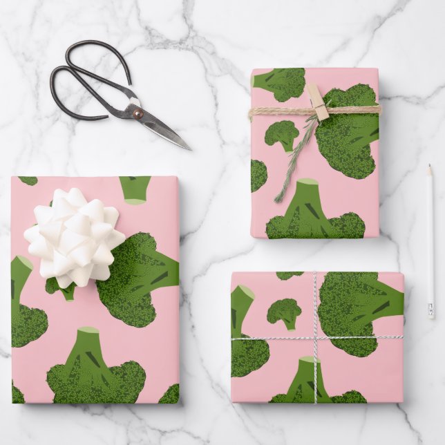 Feuille De Papier Cadeau Motif Broccoli (Recto)