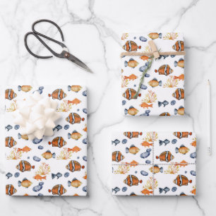 Feuille De Papier Cadeau Motif carrelé pour les amateurs de poissons gourma