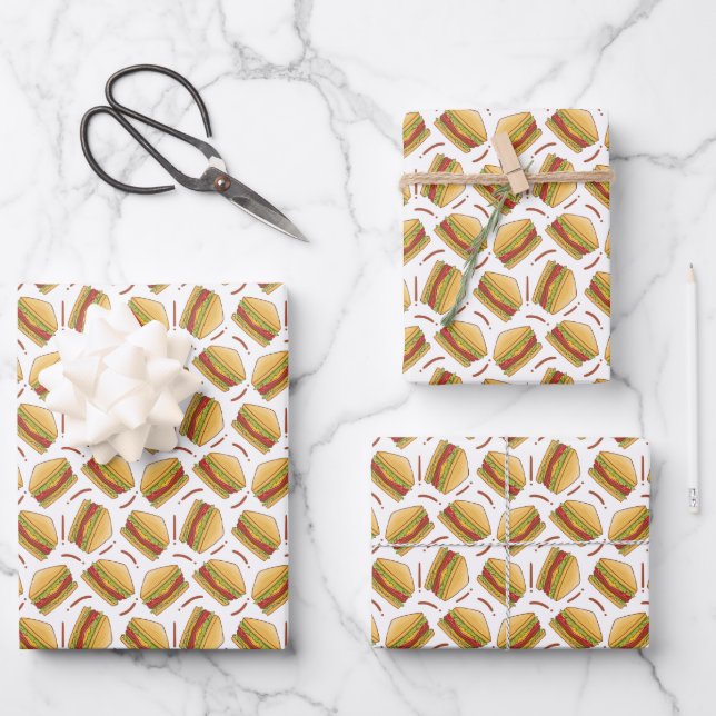 Feuille De Papier Cadeau motif carrelé pour pique-nique amusant (Recto)