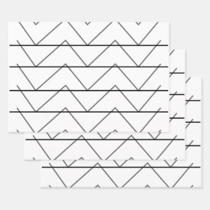 Feuille De Papier Cadeau Motif Chevron Stripes