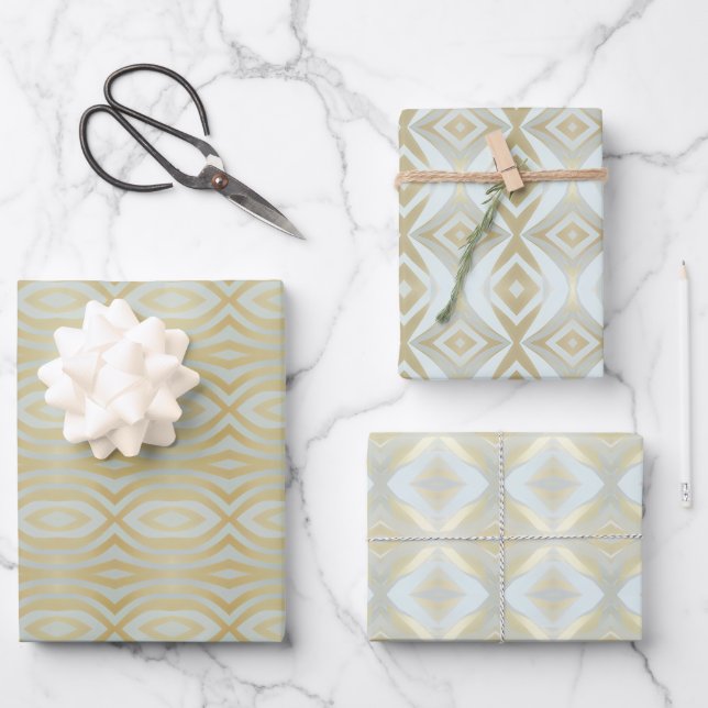 Feuille De Papier Cadeau Motif Chic Gold Varié (Recto)