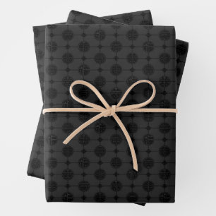 Feuille De Papier Cadeau Motif chinois noir