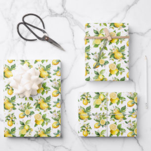 Feuille De Papier Cadeau Motif citron, Fleurs de citron, Feuilles, Citrus